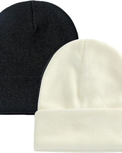 ZOORON 1&2 Pack Beanie for Men Women Slouchy Beanie Hats Winter Knit Caps Soft Ski Hat Unisex