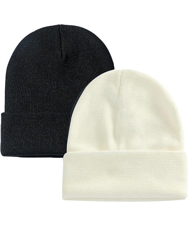 ZOORON 1&2 Pack Beanie for Men Women Slouchy Beanie Hats Winter Knit Caps Soft Ski Hat Unisex