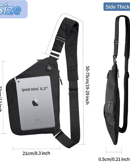 VADOO Sling Bag for Men and Women, Anti theft Crossbody Bag Lightweight Shoulder Chest Bag for Travel Gym