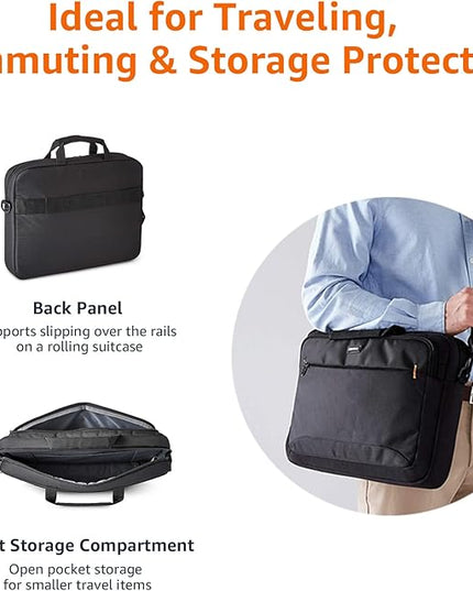 Amazon Basics Laptop Carrying Case Shoulder Strap, 10-pack, 15.6 inch, Black