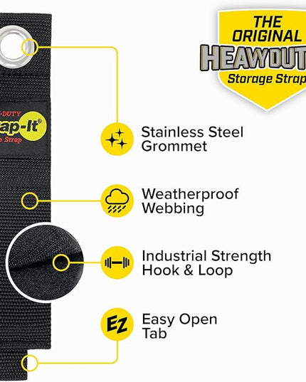 Heavy-Duty Wrap-It Storage Straps, Assorted 9 Pack - Hook and Loop Extension Cord Organizer Hanger, Cord Wrap Keeper, Cable Straps for Cords, Hoses, Rope, RV, Boat and Garage Storage and Organization