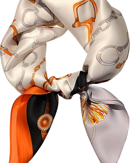 100% Mulberry Silk Scarf for Women Hair Lightweight Square Neckerchief Wrap For Head Scarves 21"