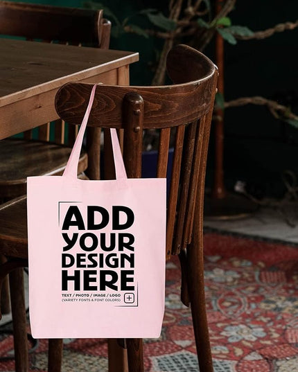 shop4ever Personalized Custom Design Your Own Eco Cotton Tote Reusable Shopping Bag Customizable Gift