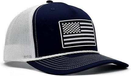 Old Glory PVC Curved 5 Panel Rope Hat, Adjustable Snapback Baseball Cap, Perfect for Outdoor Sports