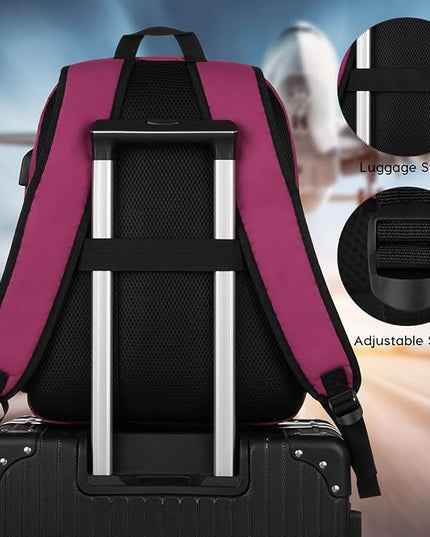 YAMTION Laptop Backpack,Bookbag for Women and Teen Girls School Backpack with USB Port for College Work
