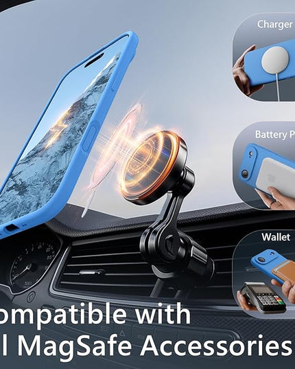 FireNova Magnetic for iPhone Air Case, Compatible with MagSafe, [Integrated Silicone Camera Control Button] [Camera Protection] Microfiber Lining Phone Case for iPhone 17 Air, 6.5", Blue