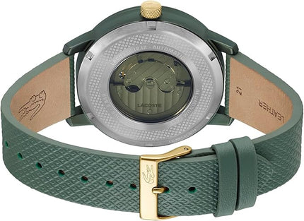 Lacoste.12.12 Men's Automatic Watch - Sporty Leather Strap - Water Resistant up to 5ATM/50 Meters - Self-Winding - Premium Fashion Timepiece - Gift for Him - 44mm