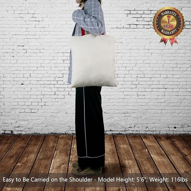 TOPDesign 12-Pack Economical 16"x15" Cotton Tote Bag, Lightweight Medium Reusable Grocery Shopping Cloth Bags, Suitable for DIY, Advertising, Promotion, Gift, Activity