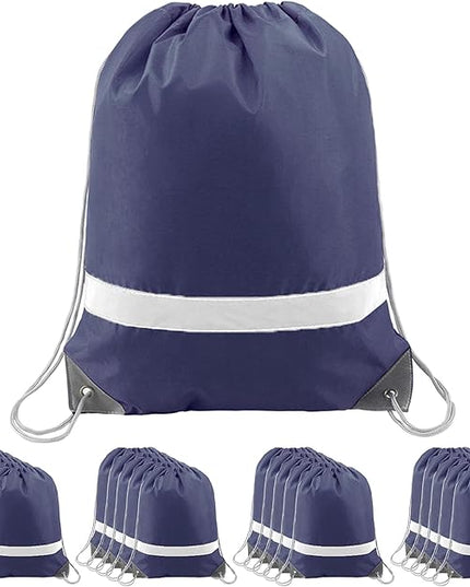 BeeGreen Drawstring Backpack Bags 20,30,50 Packs Reflective String Bags for Gym Sport Trip Cinch Sack DIY for Women Men