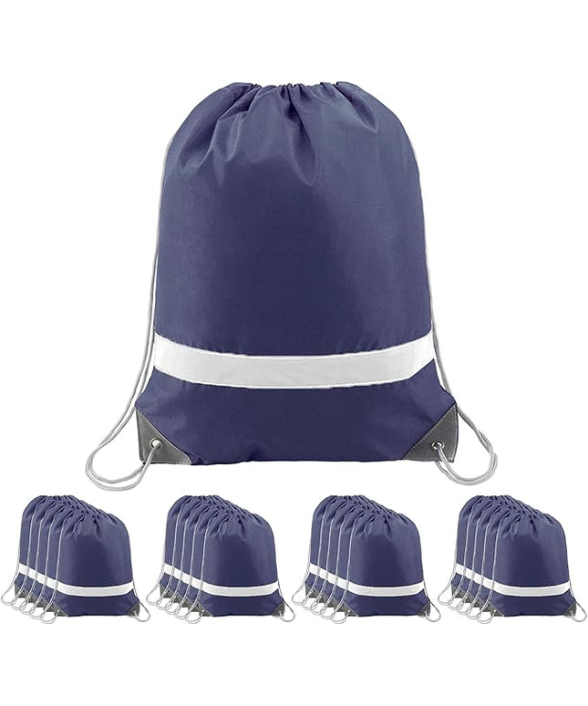 BeeGreen Drawstring Backpack Bags 20,30,50 Packs Reflective String Bags for Gym Sport Trip Cinch Sack DIY for Women Men