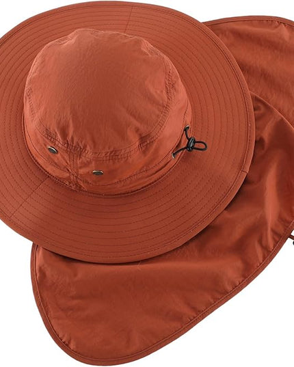 Home Prefer UPF50 Mens Sun Hat with Neck Flap Quick Dry UV Protection Cap Womens Wide Brim Fishing Hat Neck Flap Beach Garden