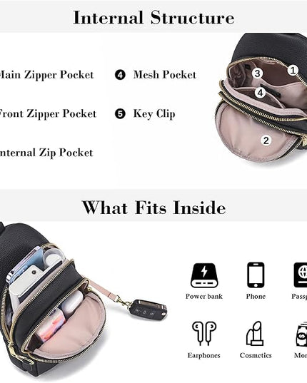 Anti Theft Crossbody Bags for Women Leather Sling Bag Cross Body Travel Purse Chest Bags Fanny Pack Gift Teen Girl