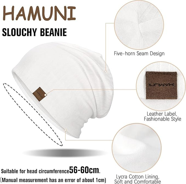 Slouchy Beanie for Men Women Soft Lightweight Running Beanie Hat Chemo Cap Skull Cap