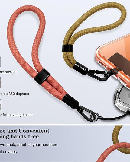 Phone Lanyard, 2 Pack Adjustable Cell Phone Lanyard Hand Phone Wrist Strap with Tether Tabs for Smartphones