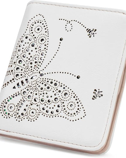 KITEVIUN Small RFID Wallet Women Ultra Thin Slim Womens Wallet Mini Compact Bifold Pocket Ladies Wallets for Women WHITE