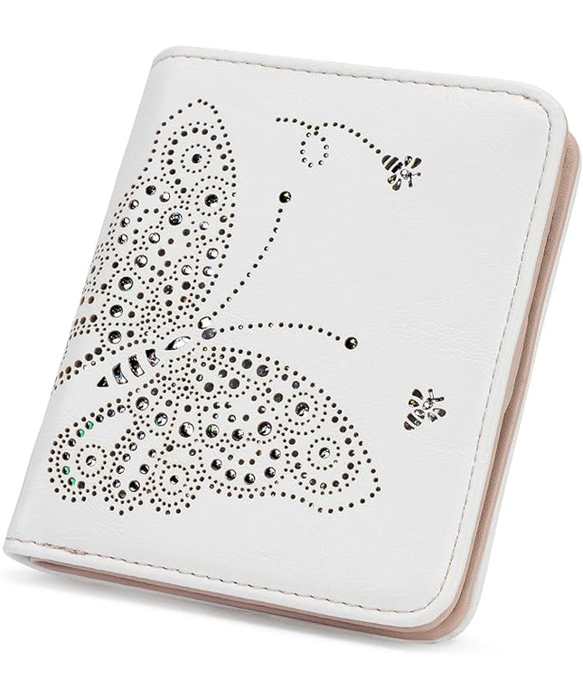 KITEVIUN Small RFID Wallet Women Ultra Thin Slim Womens Wallet Mini Compact Bifold Pocket Ladies Wallets for Women WHITE