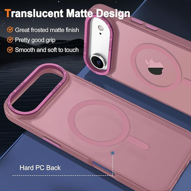 Hython Case for iPhone Air Case Magnetic Translucent Matte Phone Cases 6.5" [Compatible with MagSafe] Thin Slim Fit Shockproof Bumper Hard Protective Cover for Women Men Girls, Grape Purple