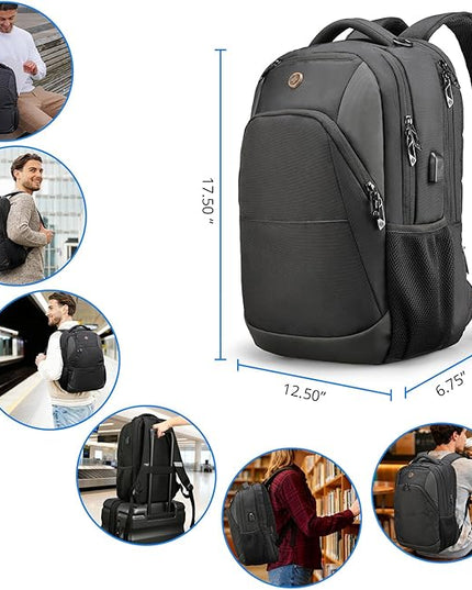 Swissdigital Design Adult Laptop Backpack, College Laptops Backpack with USB Charging Port for Men and Women Fits 16 Inch Notebook with Finder Keychain, Bluetooth Tracker, Item Locator for Keys