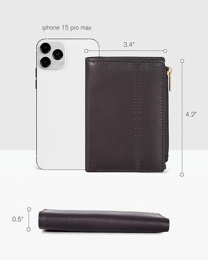 Oak Leathers Wallet For Women Full Grain Leather - Small RFID Coin Purse Credit Card & ID Holder for Ladies,Bifold Wallets for Teenager | Small, RFID, Coin Purse, for Ladies, for Teenager