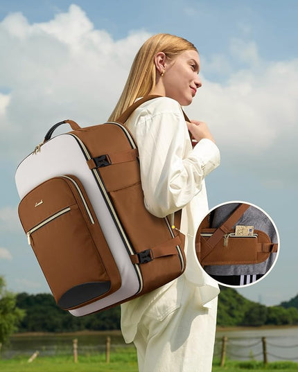 LOVEVOOK 56L Travel Backpack for Women & Men, Airline Approved Carry On Luggage with 3 Packing Cubes, TSA Overnight Bags, Waterproof Personal Item Bag, Weekender Essentials Backpacks fits 17" Laptop