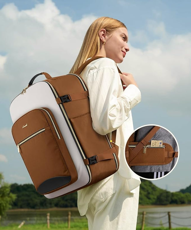 LOVEVOOK 56L Travel Backpack for Women & Men, Airline Approved Carry On Luggage with 3 Packing Cubes, TSA Overnight Bags, Waterproof Personal Item Bag, Weekender Essentials Backpacks fits 17" Laptop