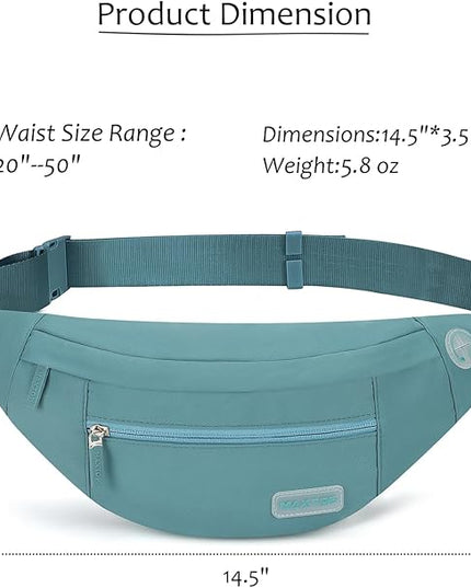 MAXTOP Large Crossbody Fanny Pack with 4-Zipper Pockets,Gifts for Enjoy Sports Festival Workout Traveling Running Casual Hands-Free Wallets Waist Pack Phone Bag Carrying All Phones