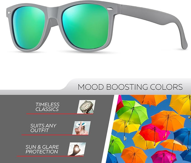 Retro Rewind Polarized Sunglasses for Men and Women - UV Protection Classic Sun Glasses