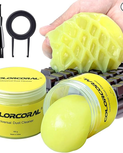 ColorCoral 2Pack Keyboard Cleaning Gel Set Universal Dust Cleaner for PC Keyboard Cleaning Car Detailing Slime Laptop Dusting Home and Office Electronics Cleaning Kit Computer Cleaning Slime