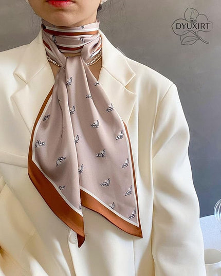 Head Scarf Purse Handle Neck Satin Hair Scarfs For Bag Lightweight Silky Long Thin Women's Fashion Scarves 59 * 5.9”