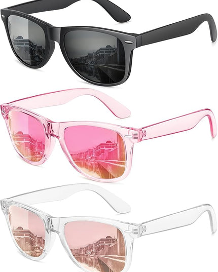 MEETSUN Polarized Sunglasses for Women Men Classic Retro Trendy Driving Sun Glasses UV400 Protection (3 Pack)