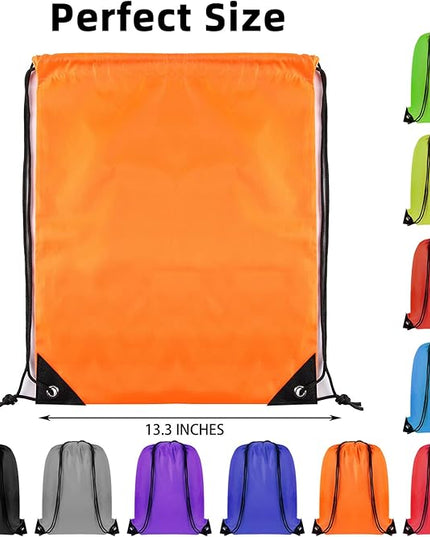 GoodtoU Drawstring Backpack Cinch Bags Drawstring Bags Bulk Nylon Draw String Sport Bag, 10 Colors, 10 colors, Sports