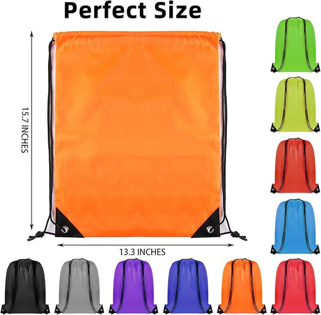 GoodtoU Drawstring Backpack Cinch Bags Drawstring Bags Bulk Nylon Draw String Sport Bag, 10 Colors, 10 colors, Sports