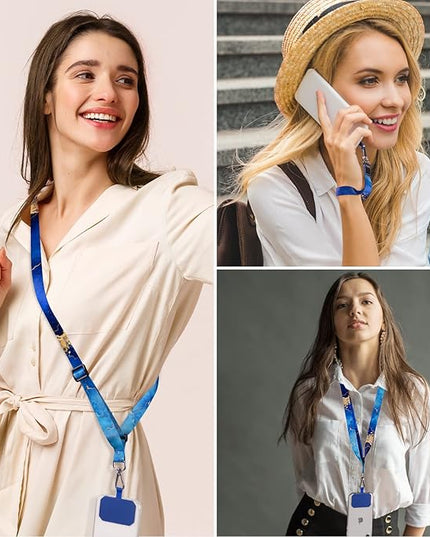 Phone Lanyards, Wrist Lanyards for Keys, Adjustable Shoulder Neck Strap,Universal Crossbody Cell Phone Lanyard for ID Badges,Card Holder, Car Key, and Most Smartphones (Blue Marble)
