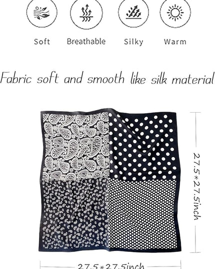 Satin Bandanas Head Scarf For Women Hair Scarves Accessories Lightweight Fashion Wrap Neck Silk Sleeping Headscarf