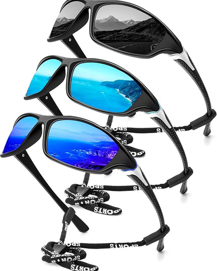 KALIYADI 4 Pack Polarized Sunglasses-Men Sports Sun-glasses: Mens Sunglasses UV Protection for Fishing Driving Cycling