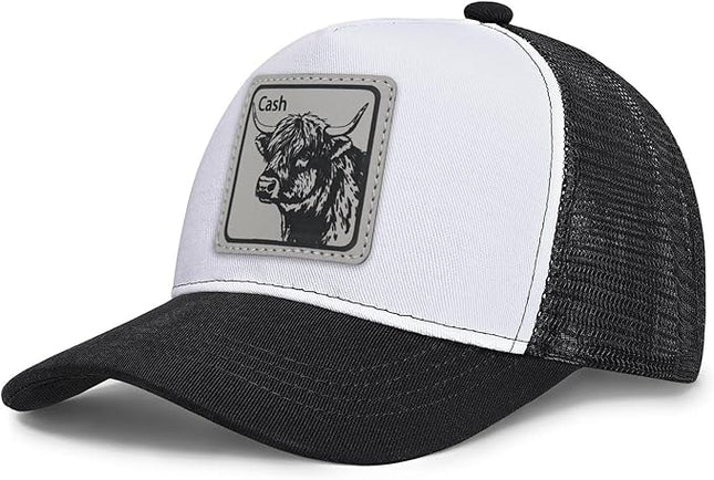 Animal Trucker Hats Leather Pattern Adjustable Snapback Mesh Animal Baseball Cap for Men