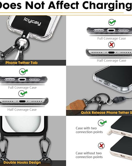 Phone Lanyard Crossbody, Highland Cow Cell Phone Strap for Around The Neck Adjustable, Western Teacher Anti Theft Cute Lanyard for iPhone Case ID Holder Keys Accessories Travel Essential