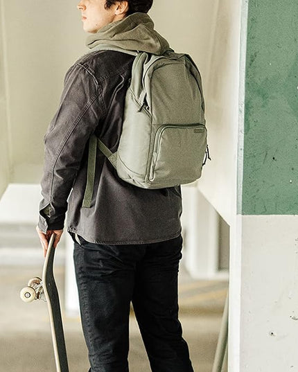 The Brevite Backpack- Casual daypack backpacks for every function. Compact but spacious 18L aesthetic traveling backpack with laptop compartment. (Green)