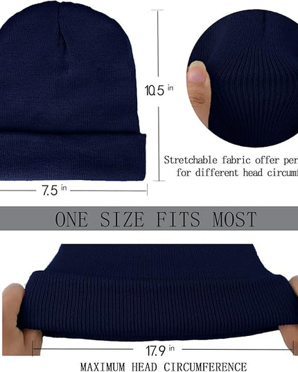 ZOORON 1&2 Pack Beanie for Men Women Slouchy Beanie Hats Winter Knit Caps Soft Ski Hat Unisex