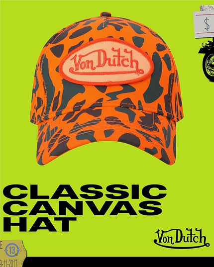 Von Dutch Men & Womens Baseball Caps - Breathable Adjustable Snapback Soft Cotton Canvas Curved Brim Vintage Hat