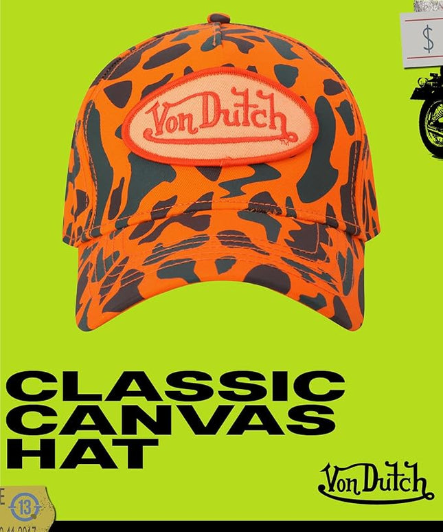 Von Dutch Men & Womens Baseball Caps - Breathable Adjustable Snapback Soft Cotton Canvas Curved Brim Vintage Hat