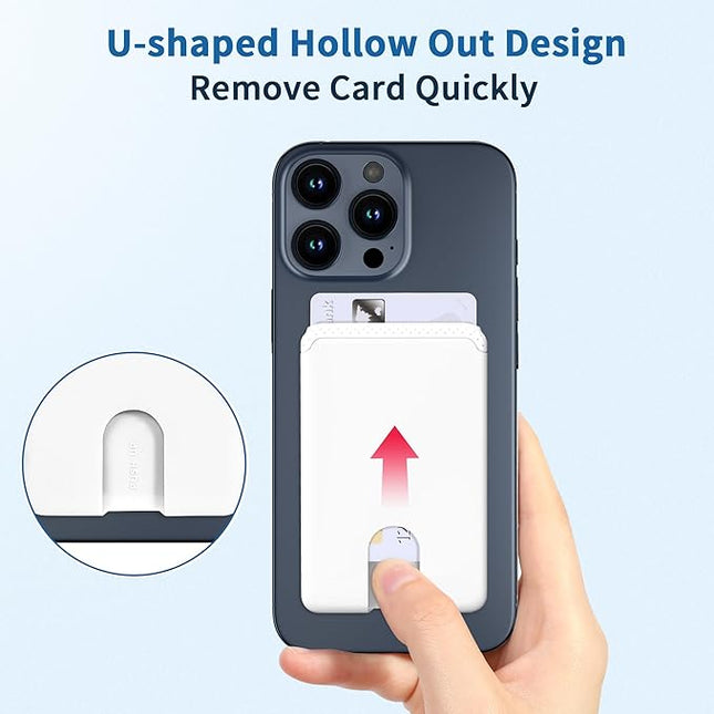 Senose Card Holder for Phone Case, Silicone Phone Wallet Stick On Credit Card Holder, Id Card Pouch Compatible for iPhone 16/15/14/13/12 Pro Max Samsung Galaxy and Most Smartphones, 3 Pack (White)