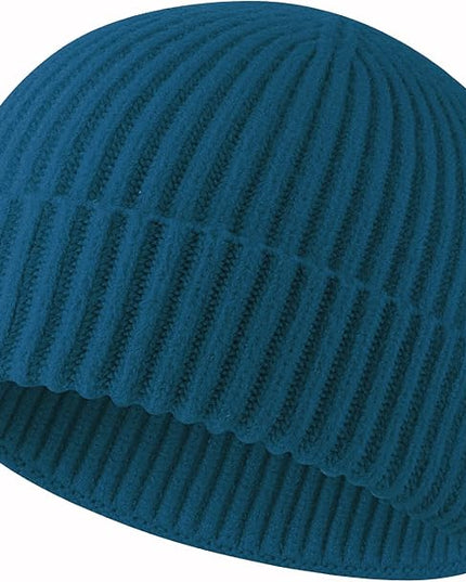 ROYBENS Swag Wool Knit Cuff Short Fisherman Beanie for Men Women, Winter Warm Hats
