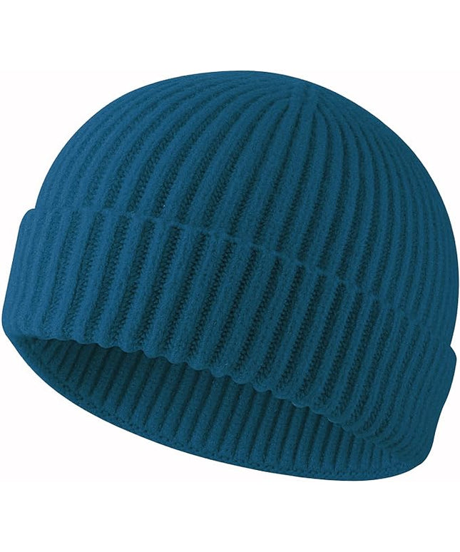 ROYBENS Swag Wool Knit Cuff Short Fisherman Beanie for Men Women, Winter Warm Hats