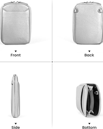 befen Genuine Leather Crossbody Cell Phone Purse for Women, Small Zip Around RFID Blocking Crossbody Wallet Bags