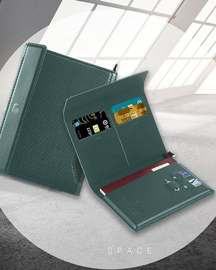Passport Holder for Travel Essentials, RFID Blocking PU Leather Passport Wallet Cover Card holder Case Passport Book Holders for Women and Men, Dark Green