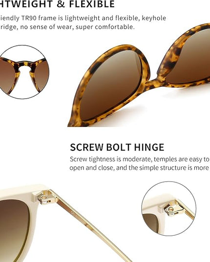 SUNGAIT Premium Vintage Round Sunglasses for Women Men Classic Retro Trendy Style