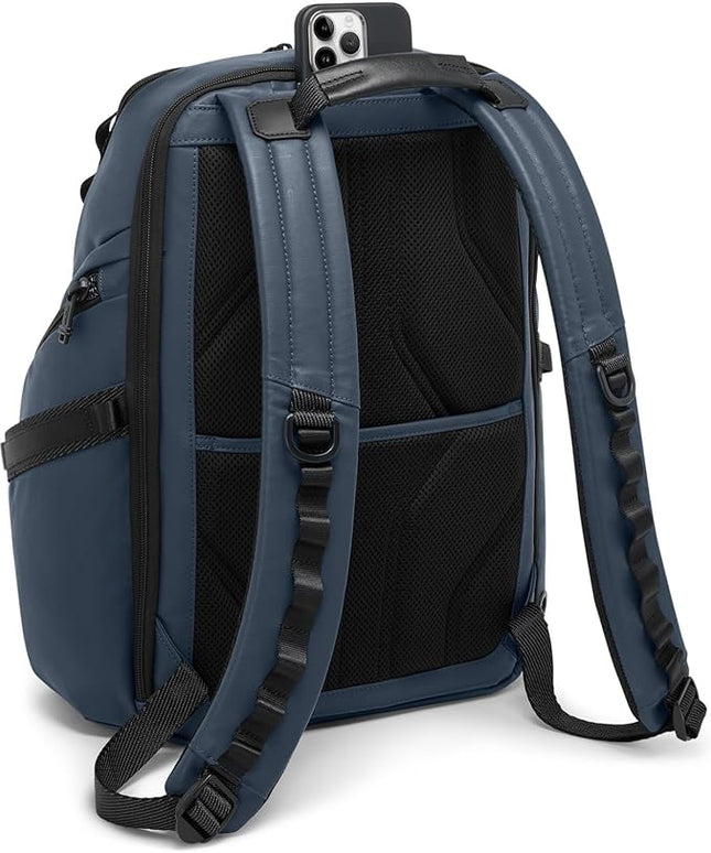 Tumi Mens Search Backpack Navy Coated Canvas One Size