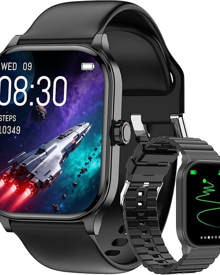 Smart Watch for Women Men with Text and Call, 2025 New AI Smartwatches with Heart Rate/SpO2/Sleep/Stress Monitor, 100+ Sports Modes, GPS Fitness Watches Compatible with iOS/Android (GPS, Black)