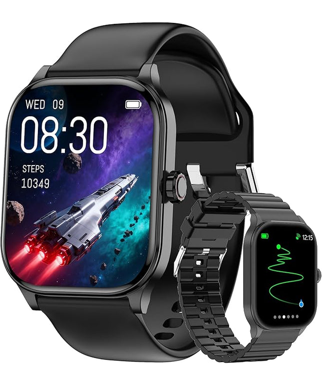 Smart Watch for Women Men with Text and Call, 2025 New AI Smartwatches with Heart Rate/SpO2/Sleep/Stress Monitor, 100+ Sports Modes, GPS Fitness Watches Compatible with iOS/Android (GPS, Black)